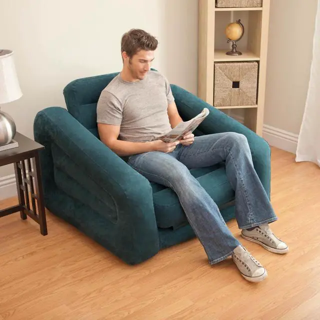 Alt view image 5 of 7 - Intex 68565EP Inflatable Pull Out Sofa Chair and Twin Bed Air Mattress Sleeper