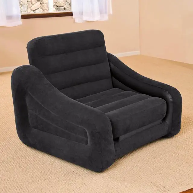Alt view image 2 of 7 - Intex 68565EP Inflatable Pull Out Sofa Chair and Twin Bed Air Mattress Sleeper