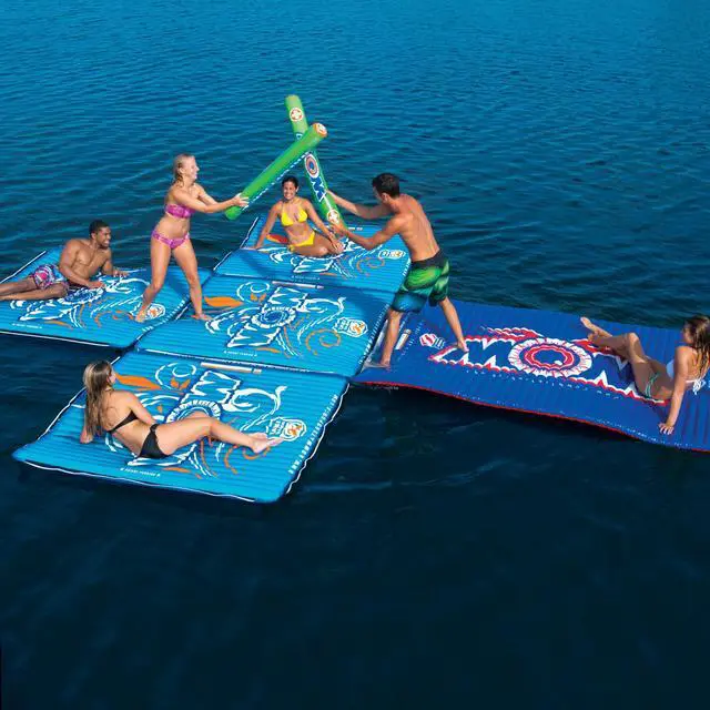 Alt view image 3 of 6 - WOW Sports Floating Rectangular 6 x 6 Foot Water Walkway with Connecting System