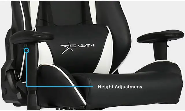 Alt view image 12 of 14 - E-WIN 400lb Gaming Chair ,Office Chair High Back Computer Chair Ergonomic Gaming Chair  Adjustable Armrest with Lumbar Support and Headrest-Black/Red