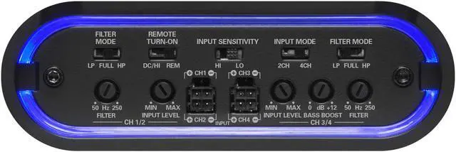 Alt view image 3 of 11 - PLANET AUDIO MB300.4D Planet Audio Mini Bang Series Amplifier 1200 Watts Max Four Channel Digital