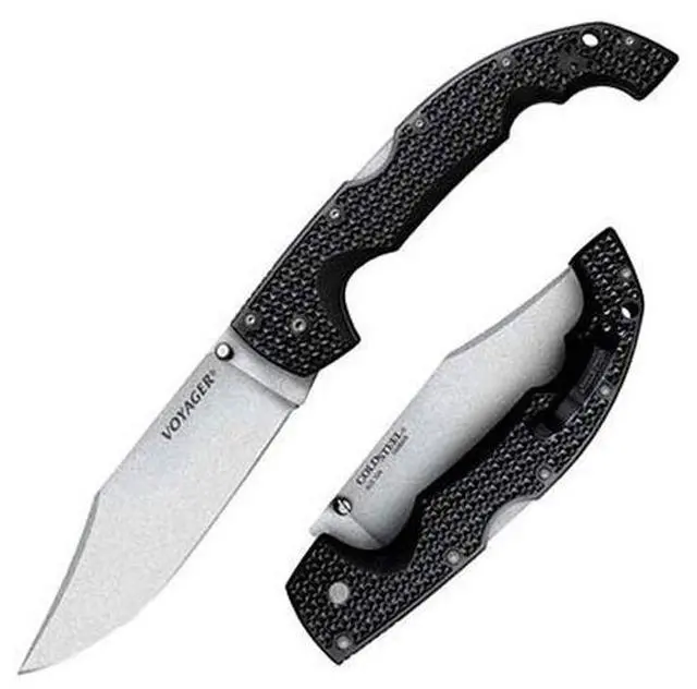 Alt view image 2 of 10 - Cold Steel Voyager Knife X-Large, Clip Point, Plain Edge