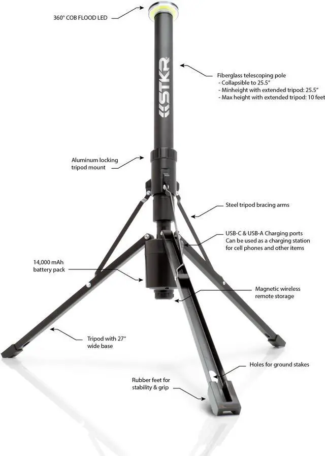 Alt view image 3 of 10 - FLi OVER-LANDER Telescoping Area Light - 10 ft extension