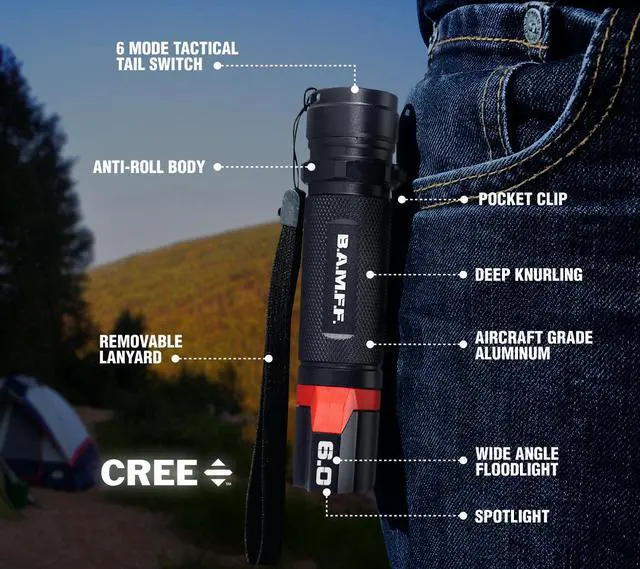 Alt view image 6 of 8 - STRIKER 00340 STRIKER BAMFF 6.0 600 LUMENS DUAL CREE LED FLSHLGHT W/FLOOD