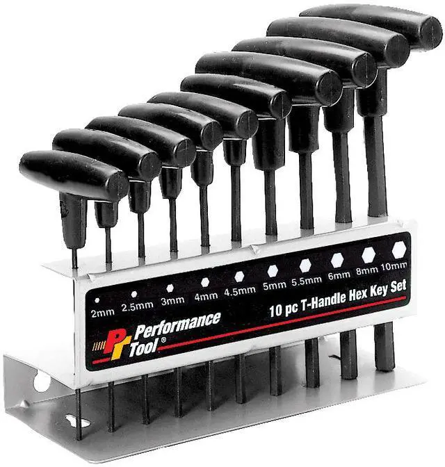 Main image of Performance W80275 10-Piece Metric T-Handle Hex Key Set