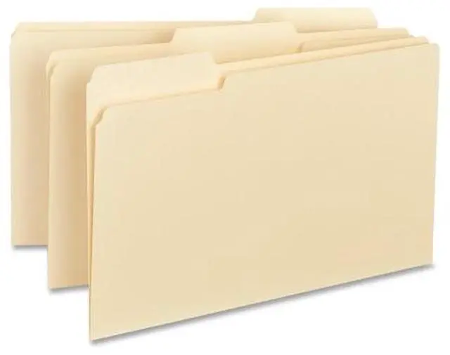 Alt view image 2 of 16 - Business Source Interior File Folders 1/3 Cut Assorted Legal 100/BX Manila 43560