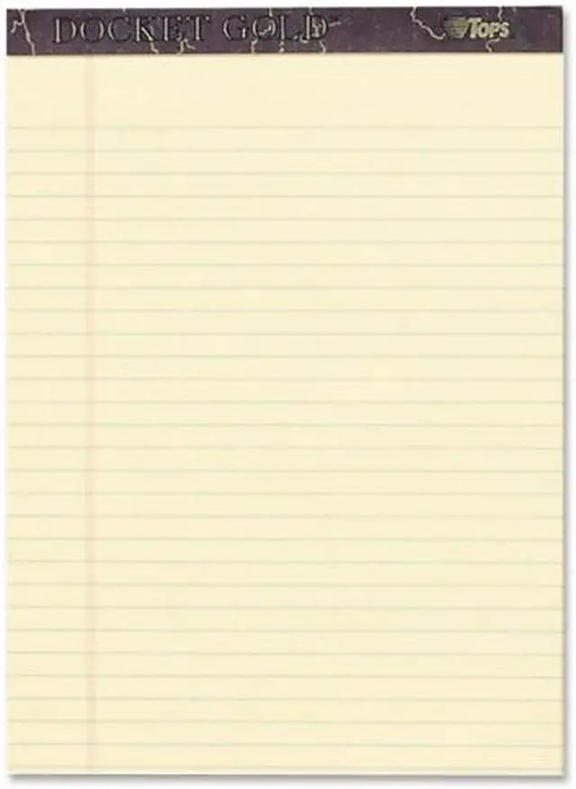 Alt view image 5 of 12 - Tops 63956 Docket Ruled Perforated Pads, Gold Legal, 8 1/2 x 11 3/4,Canary, 50 Sheets, 6/Pk