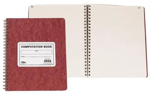 Alt view image 5 of 16 - Tops Computation Notebk 4x4 Quad 76 Shts 11-3/4"x9-1/2" Red Cover 35061