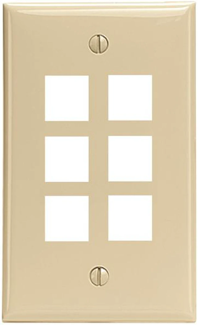 Main image of Leviton 41080-6IP 6-Port QuickPort Wall Plate, Ivory