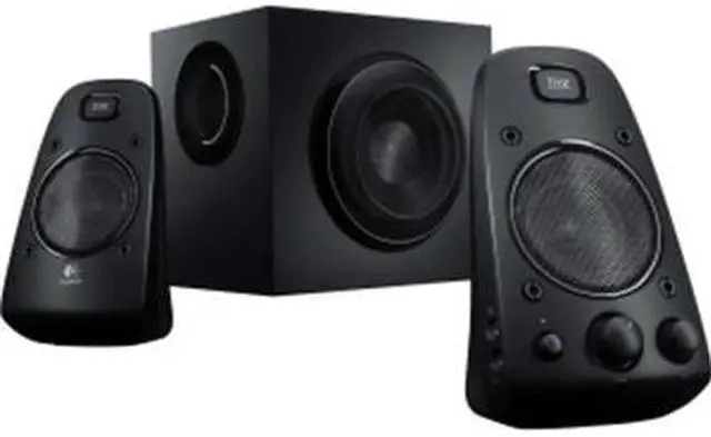 Alt view image 3 of 10 - Logitech 980-000402 Z623 200 Watts RMS power Home Speaker System WITH Subwoofer, Satellite, 2.1 Captivating THX Sound for your music, movies, and games Audio Input	RCA, Auxiliary - Black