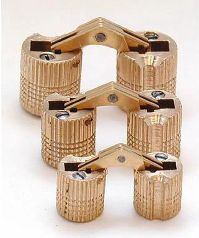 Main image of Hidden Barrel Hinge, Brass, 180 Deg., 15/32"W X 39/64"H SOSS BH124