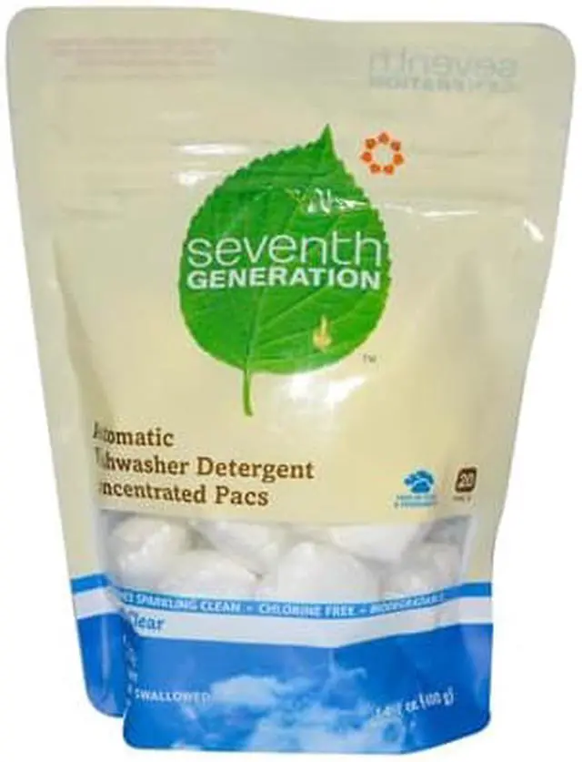 Alt view image 3 of 17 - Seventh Generation 22818PK Natural Dishwasher Detergent Concentrated Packs, Free & Clear, 20 Packets/Pack, 1 Pack