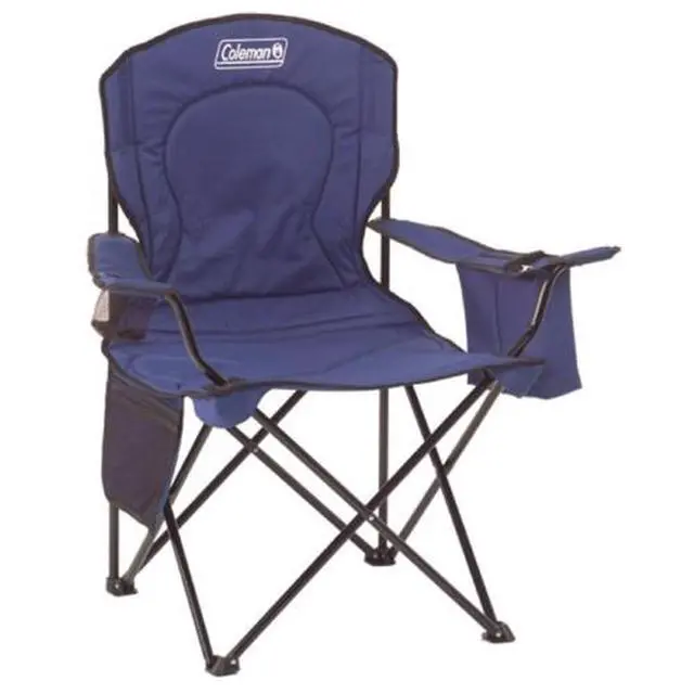 Alt view image 4 of 14 - Coleman Camping - Lawn Chair w/Built-In Cooler And Cup Holder, Blue