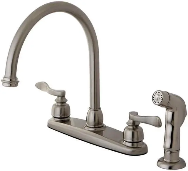 Main image of Kingston Brass KB8798NFLSP NUWAVE FRENCH 8in Centerset Kitchen Faucet with Twin