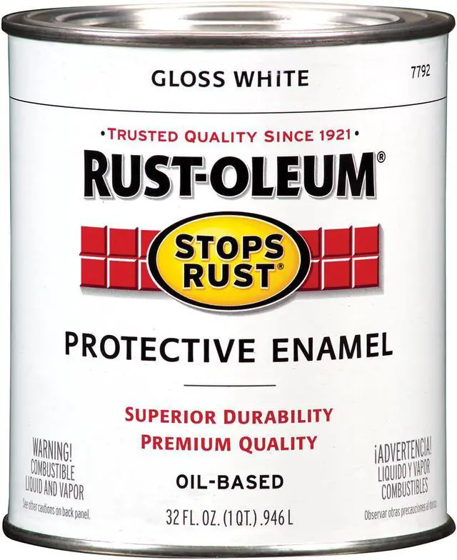 Main image of Enamel Paint,Gloss White,Solvent,1 qt. RUST-OLEUM 7792502
