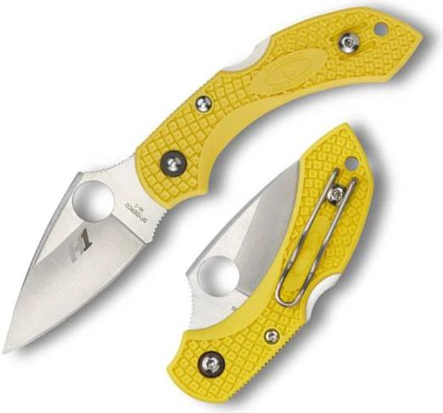 Alt view image 3 of 18 - Spyderco Dragonfly 2 Folder 2.25 in H1 Plain Yellow FRN Hndl