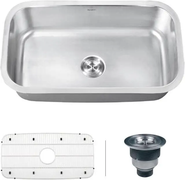Alt view image 8 of 15 - Ruvati 16-gauge Steel Single Bowl 32-inch Undermount Kitchen Sink