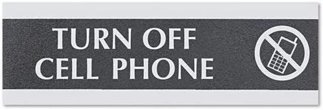 Alt view image 4 of 12 - Headline Sign Century Series Office Sign TURN OFF CELL PHONE 9 x 3 4759