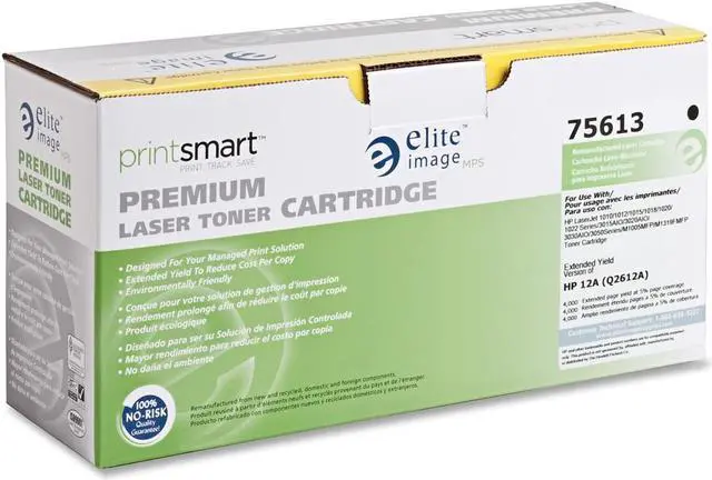 Alt view image 2 of 12 - Elite Image Compatible Black Toner Cartridge (Alternative for HP 12A/Q2612A)
