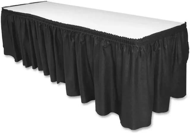 Alt view image 2 of 9 - Table Skirting Pleated Polyester 29"x14 ft. Black