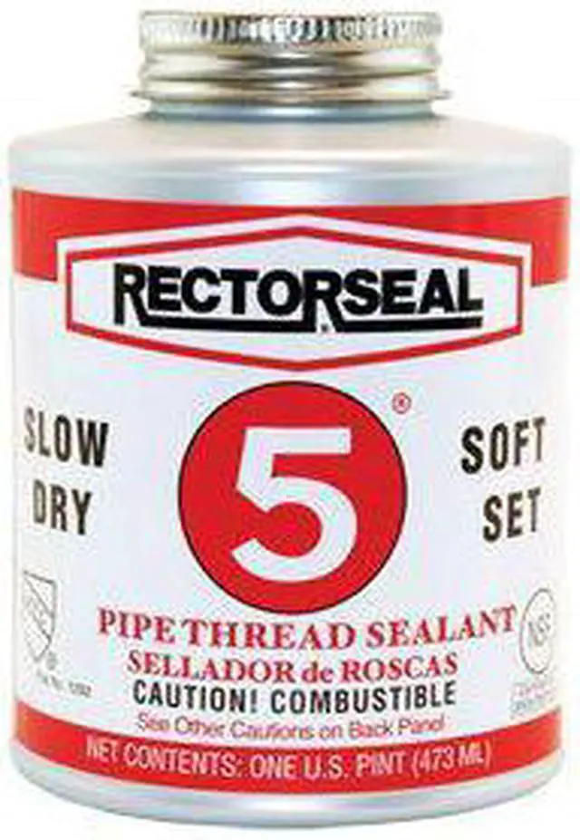 Alt view image 2 of 9 - RectorSeal 25300 No. 5 Yellow Multi-Purpose Premium Pipe Thread Sealant, 1 qt Brush Top Can