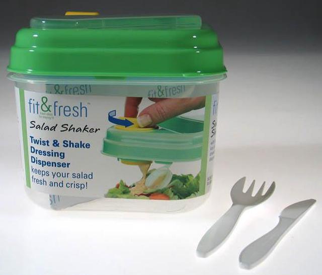 Fit & Fresh Salad Shaker Reusable Plastic Container