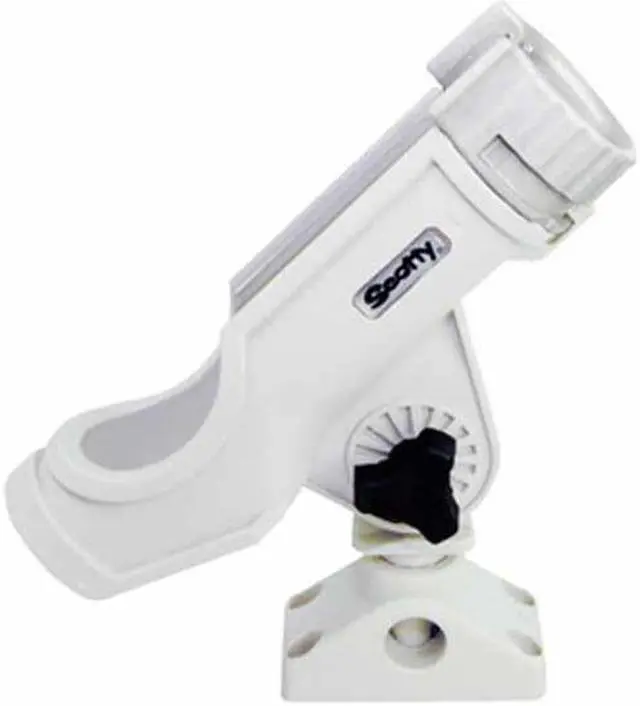 Alt view image 3 of 7 - Scotty 230-WH Powerlock Rod Holder White with 241 Side/Deck Mount
