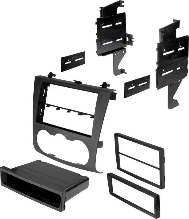 Alt view image 2 of 11 - American International 2007-2013 Nissan Single/Double DIN Black Stereo Dash Kit with Pocket