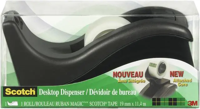 Alt view image 2 of 13 - 3M C60BK Value Desktop Tape Dispenser  1 in.core  Two-Tone Black