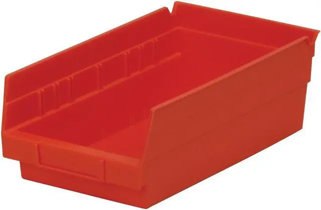Alt view image 2 of 8 - AKRO-MILS 30130RED Shelf Storage Bin, Plastic, Red, 4 in H, 6 5/8 in W, 11 5/8