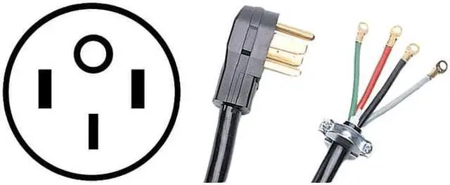 Main image of PETRA 90-2060 4-Wire Range Cords - 40A Closed Eyelet 4-ft