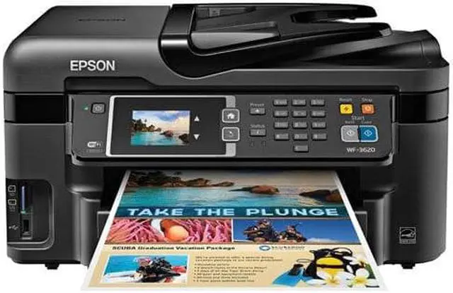 Alt view image 2 of 20 - Epson WorkForce WF-3620 (C11CD19201) Duplex up to 4800 x 1200 optimized dpi wireless 4-in-One Printer