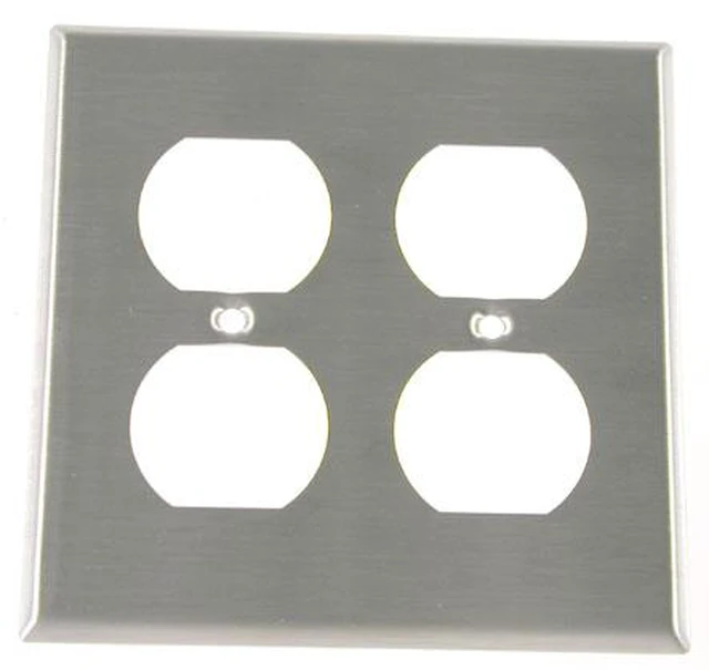 Alt view image 2 of 5 - Leviton Recep Plt 2Dplx Ss 1052-4007