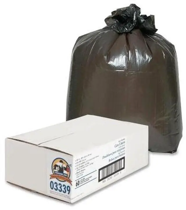 Main image of Genuine Joe Can Liner 2-Ply 33"x39" 31-33 Gallon 60/CT Brown/Black 03339