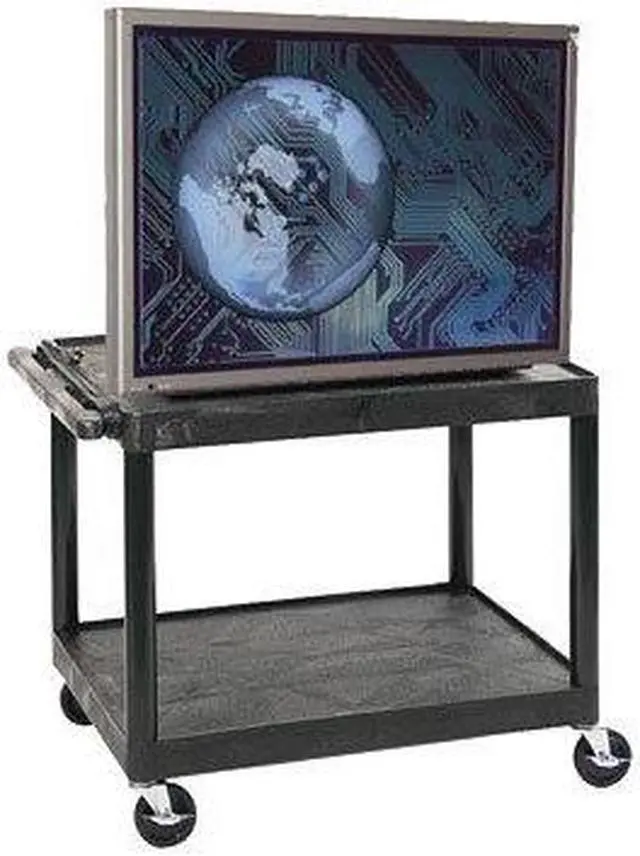 Alt view image 3 of 9 - Luxor LP27E-B 2 Shelves AV Carts Black