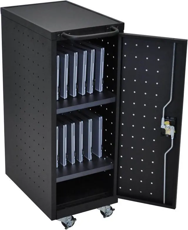 Alt view image 4 of 19 - Luxor Black 12 Laptop Charging Cart Includes Electrical Outlets