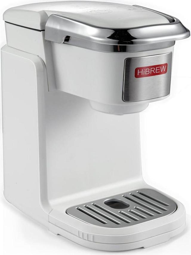 HiBREW Single Serve Compact Portable Travel Size K-Cup Coffee and Tea Maker  Brewing System - White