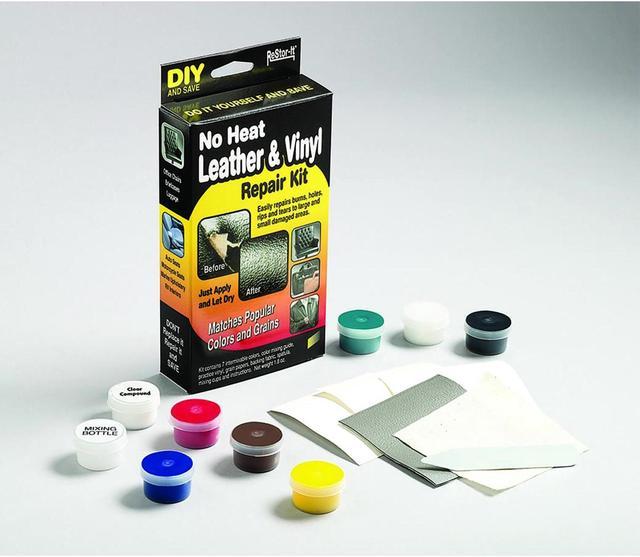 ReStor-it No Heat Leather or Vinyl Repair Kit, Leather Repair Kit, Vinyl  Repair Kit, Vinyl Repair, Leather Sofa Repair Kit, 7 Intermixable Colors 