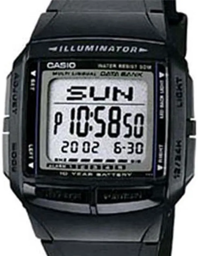 Alt view image 2 of 19 - Casio DB36-1AV Casual Men's Multi-Lingual Databank Digital Sports Watch - Black