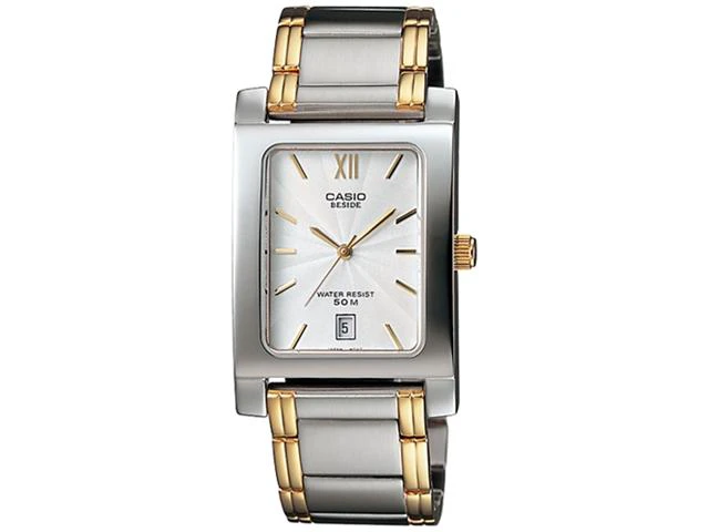 Main image of Casio Men's BEM100SG-7AV Silver Stainless-Steel Quartz Watch with White Dial