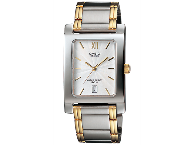 Alt view image 2 of 3 - Casio Men's BEM100SG-7AV Silver Stainless-Steel Quartz Watch with White Dial