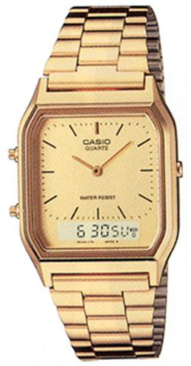 Alt view image 4 of 4 - Casio AQ230GA-9D Gold Digital Analog Mens Watch