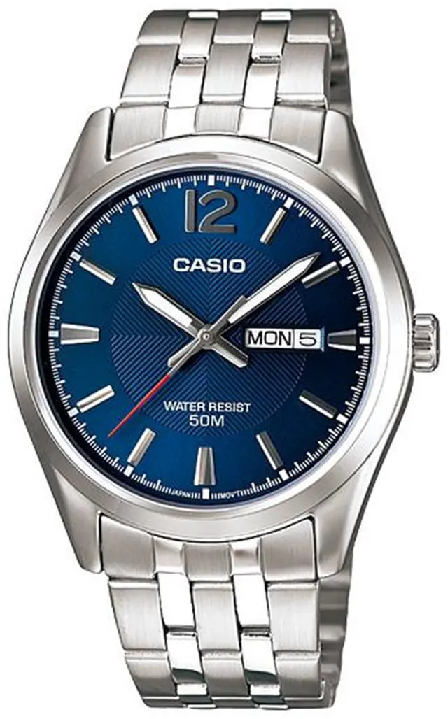 Alt view image 4 of 5 - Casio Men's MTP1335D-2AV Silver Stainless-Steel Quartz Watch with Blue Dial