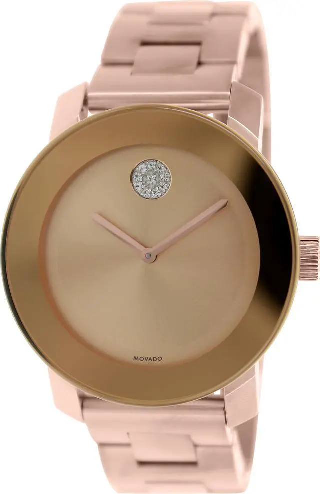 Alt view image 2 of 20 - Movado Bold Ladies Crystal Rose Gold Tone Bracelet Swiss Quartz Watch 3600086