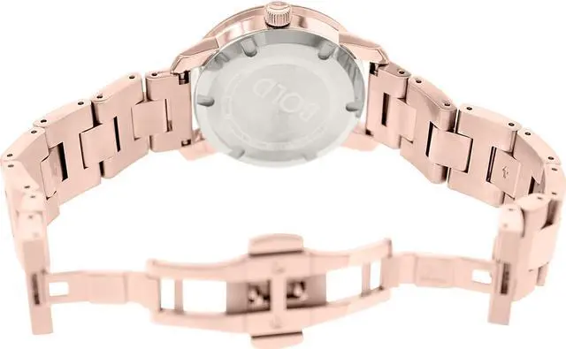 Alt view image 4 of 20 - Movado Bold Ladies Crystal Rose Gold Tone Bracelet Swiss Quartz Watch 3600086
