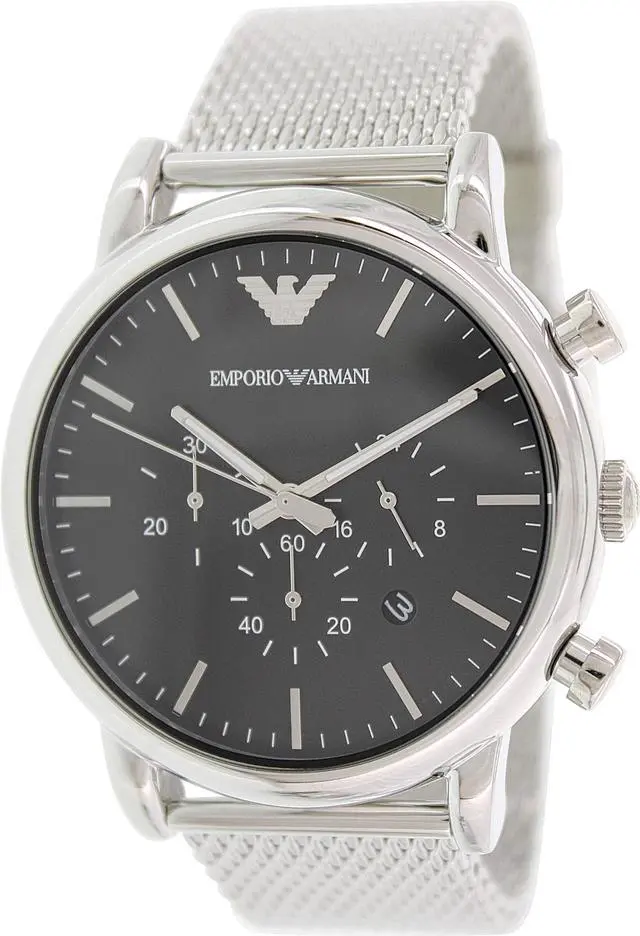 Main image of Emporio Armani Men's Classic AR1808 Silver Stainless-Steel Quartz Watch with Black Dial