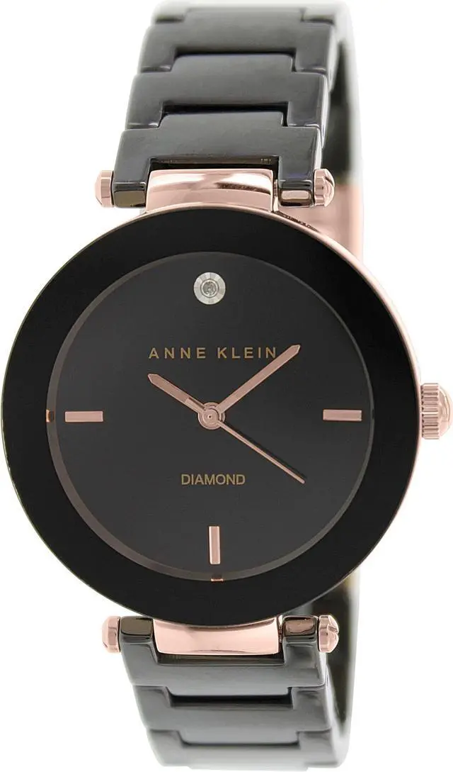 Main image of Anne Klein Women's AK-1018RGBK Black Ceramic Quartz Watch with Black Dial
