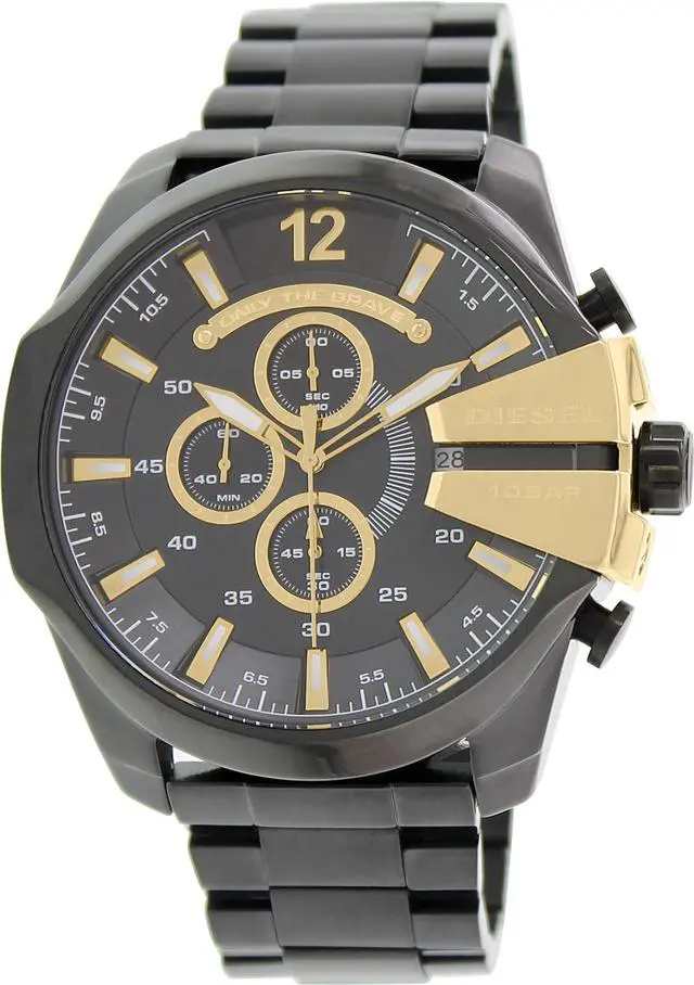 Alt view image 8 of 16 - DIESEL MEN'S MEGA CHIEF 53MM IP STEEL BRACELET & CASE QUARTZ WATCH DZ4338