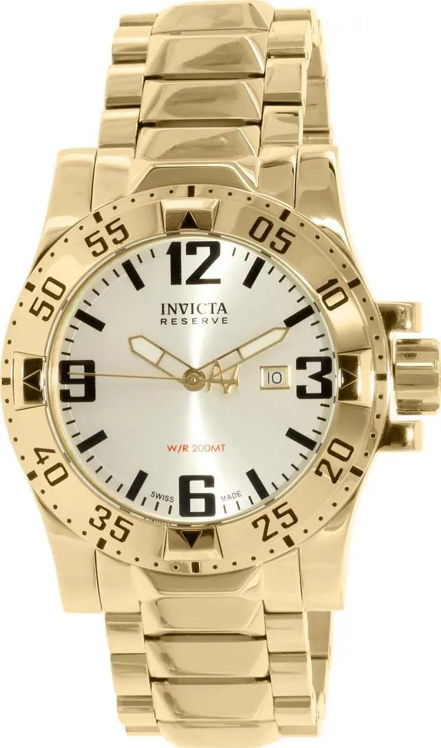 Alt view image 5 of 14 - Men's Excursion Reserve 18K Gold Plated SS Silver-Tone Dial