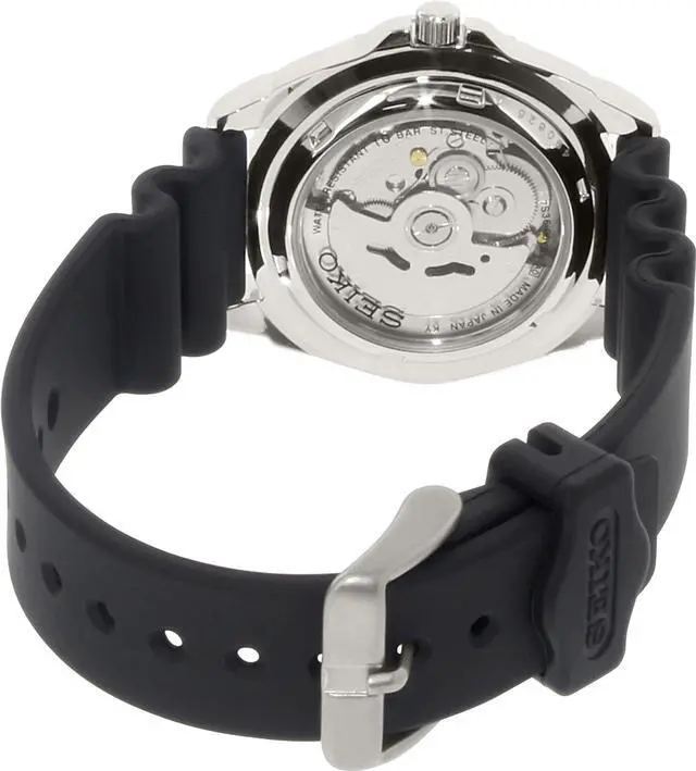 Alt view image 5 of 12 - Seiko SNZB23J2 Seiko 5 Sports Automatic Black Dial Rubber Strap Day and Date Display